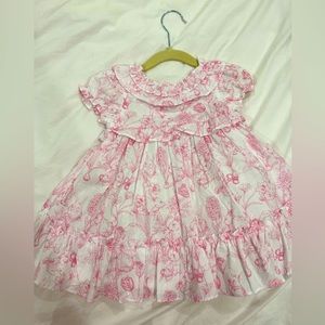 Janie and Jack Pink and White Dress 12-18 months Easter